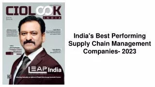 India's Best Performing Supply Chain Management Companies- 2023