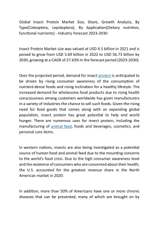Global Insect Protein Market Size
