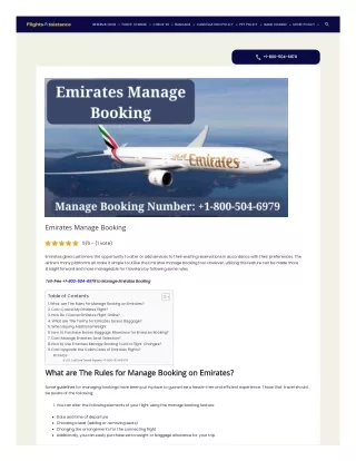 Emirates Manage Booking