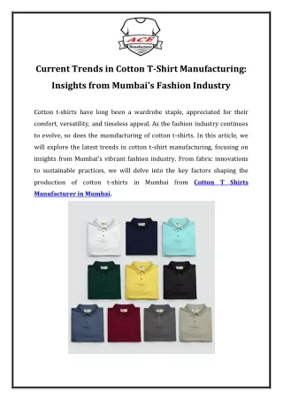 Current Trends in Cotton T-Shirt Manufacturing Insights from Mumbai's Fashion Industry