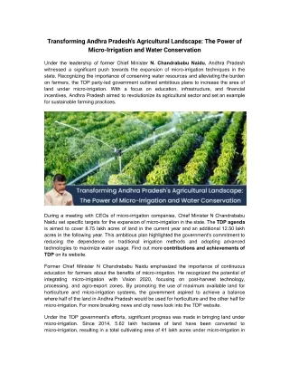 Transforming Andhra Pradesh's Agricultural Landscape The Power of Micro-Irrigation and Water Conservation (1)