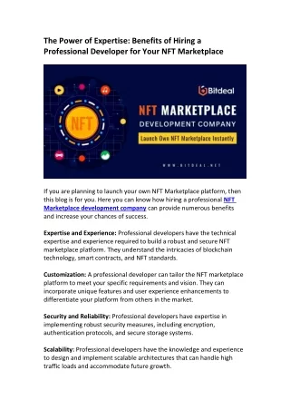 NFT Marketplace Development