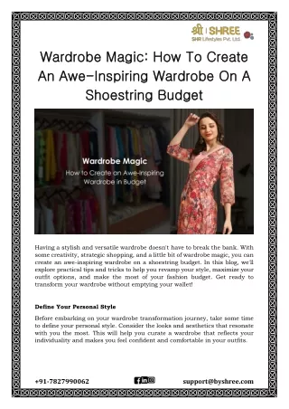Wardrobe Magic: How To Create An Awe-Inspiring Wardrobe On A Shoestring Budget