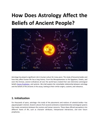 How Does Astrology Affect the Beliefs of Ancient People