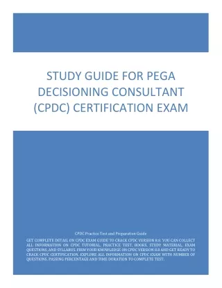 Study Guide for Pega Decisioning Consultant (CPDC) Certification Exam