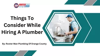 Things To Consider While Hiring A Plumber