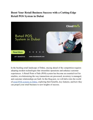 Boost Your Retail Business Success with a Cutting-Edge POS System in Dubai