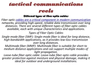 tactical communications reels