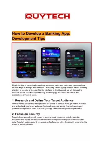 How to Develop a Banking App: Development Tips