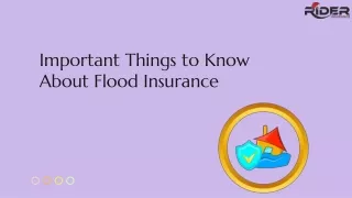 Important Things to Know About Flood Insurance