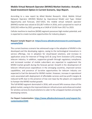 Mobile Virtual Network Operator (MVNO) Market Statistics: Actually a Good Invest