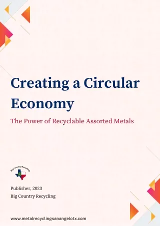 Creating a Circular Economy