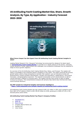 US Antifouling Yacht Coating Market