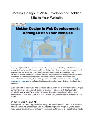 Motion Design in Web Development_ Adding Life to Your Website