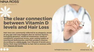 The clear connection between Vitamin D levels and Hair Loss