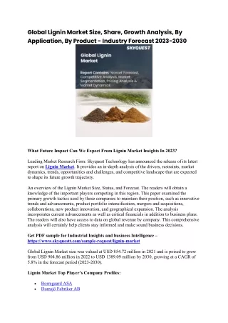 Global Lignin Market