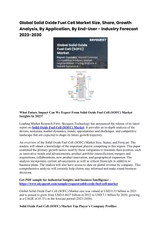 Global Solid Oxide Fuel Cell Market