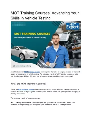 MOT Training Courses_ Advancing Your Skills in Vehicle Testing.docx