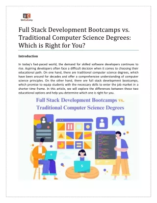 Full Stack Development Bootcamps vs. Traditional Computer Science Degrees: Which