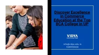 Discover Excellence in Commerce Education at the Top BCA College in UP