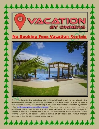 No Booking Fees Vacation Rentals