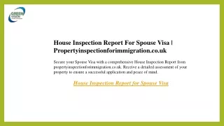 House Inspection Report For Spouse Visa  Propertyinspectionforimmigration.co.uk