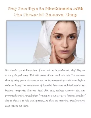 Say Goodbye to Blackheads with Our Powerful Removal Soap