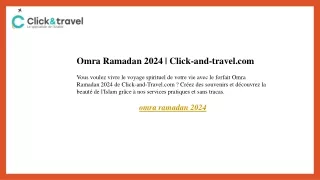 Omra Ramadan 2024  Click-and-travel.com