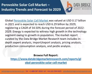 Perovskite Solar Cell Market