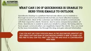 An effective way to fix QuickBooks is Unable to Send your Emails to Outlook