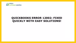 Effective Methods to Overcome QuickBooks Error 12002