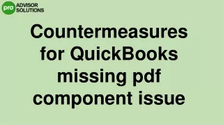 A Quick Way To Fix QuickBooks PDF missing component
