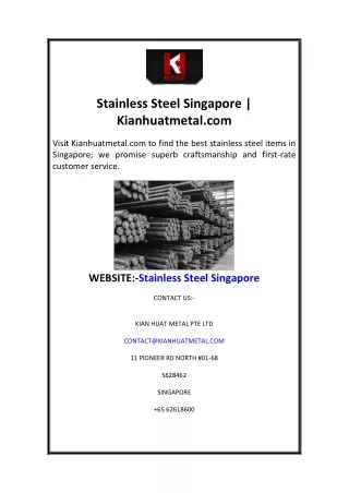 Stainless Steel Singapore  Kianhuatmetal.com