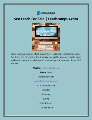 Seo Leads For Sale  Leadscampus