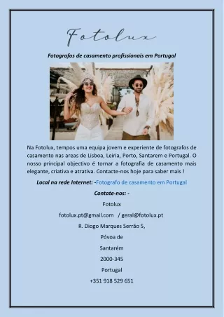 Fotografos de casamento profissionais em Portugal