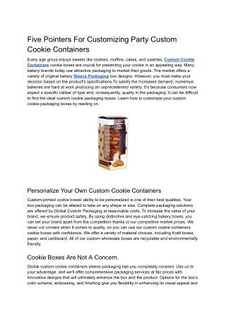 Five Pointers For Customizing Party Custom Cookie Containers