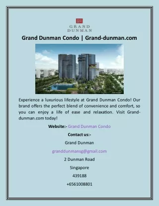 Grand Dunman Condo  Grand-dunman