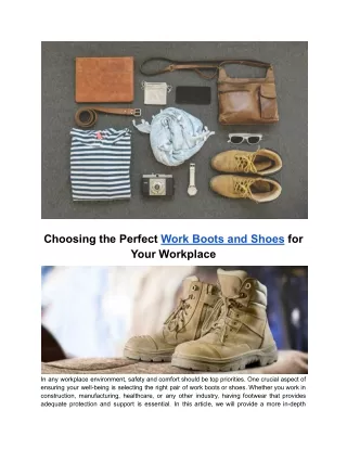 Choosing the Perfect Work Boots and Shoes for Your Workplace