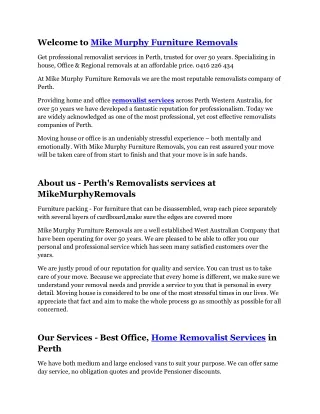 Perth Removals