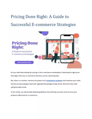 Pricing Done Right: A Guide to Successful E-commerce Strategies