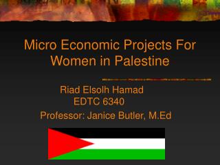 Micro Economic Projects For Women in Palestine