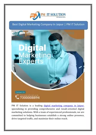 Best Digital Marketing Company In Jaipur | PM IT Solution