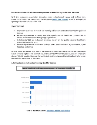 Indonesia Health Tech Market: Ken Research