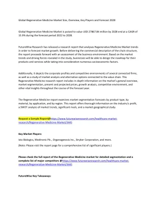 Regenerative Medicine Market