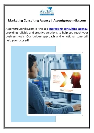 Marketing Consulting Agency | Ascentgroupindia.com