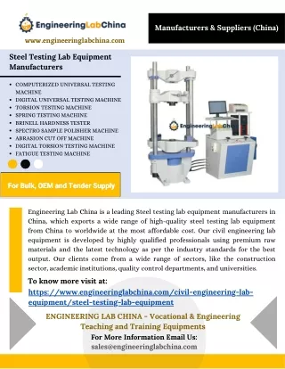 Steel Testing Lab Equipment Manufacturers in China