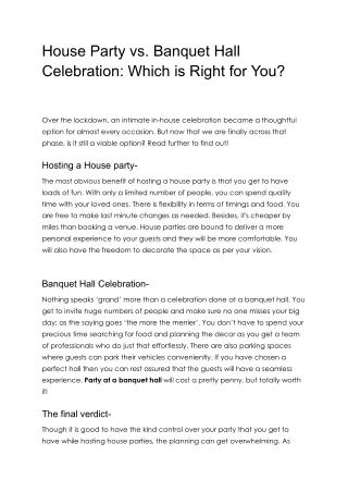 House Party vs. Banquet Hall Celebration_ Which is Right for You_