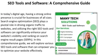 SEO Tools and Software