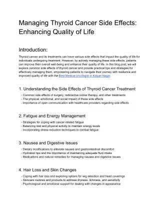 Managing Thyroid Cancer Side Effects_ Enhancing Quality of Life