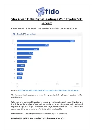 Stay Ahead In the Digital Landscape With Top-tier SEO Services